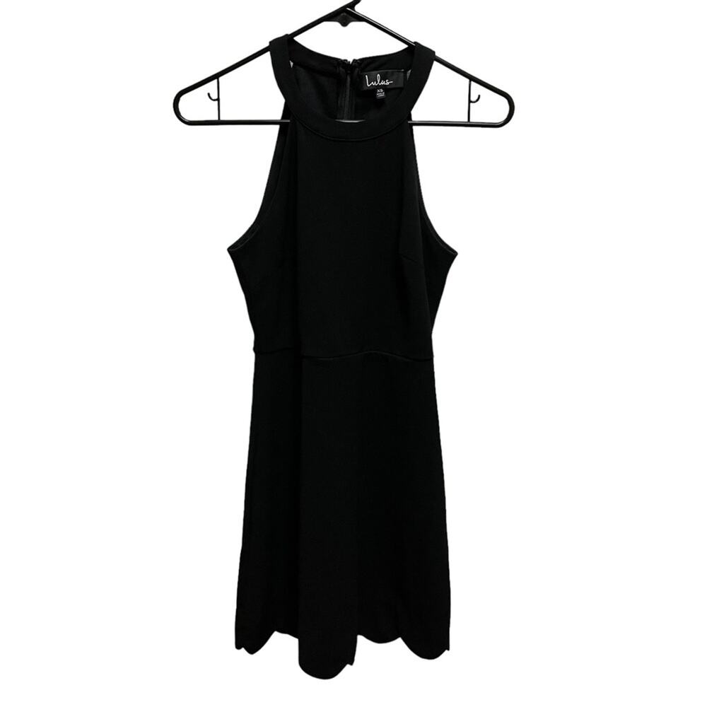 Lulus Little Black Dress Sleeveless Skater Style with Tulip Hem Detail XS